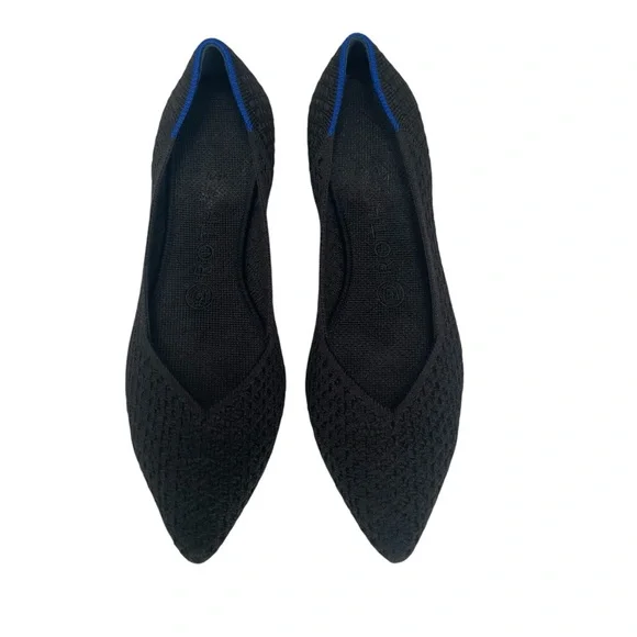 Rothy's Black Flats Elegant Minimalist Design - Picture 1 of 9